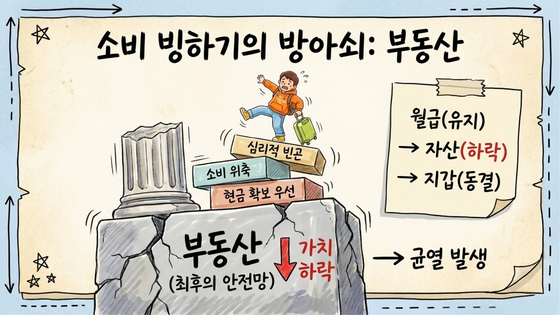 중국 부동산 시장과 집값 불안을 나타내는 이미지