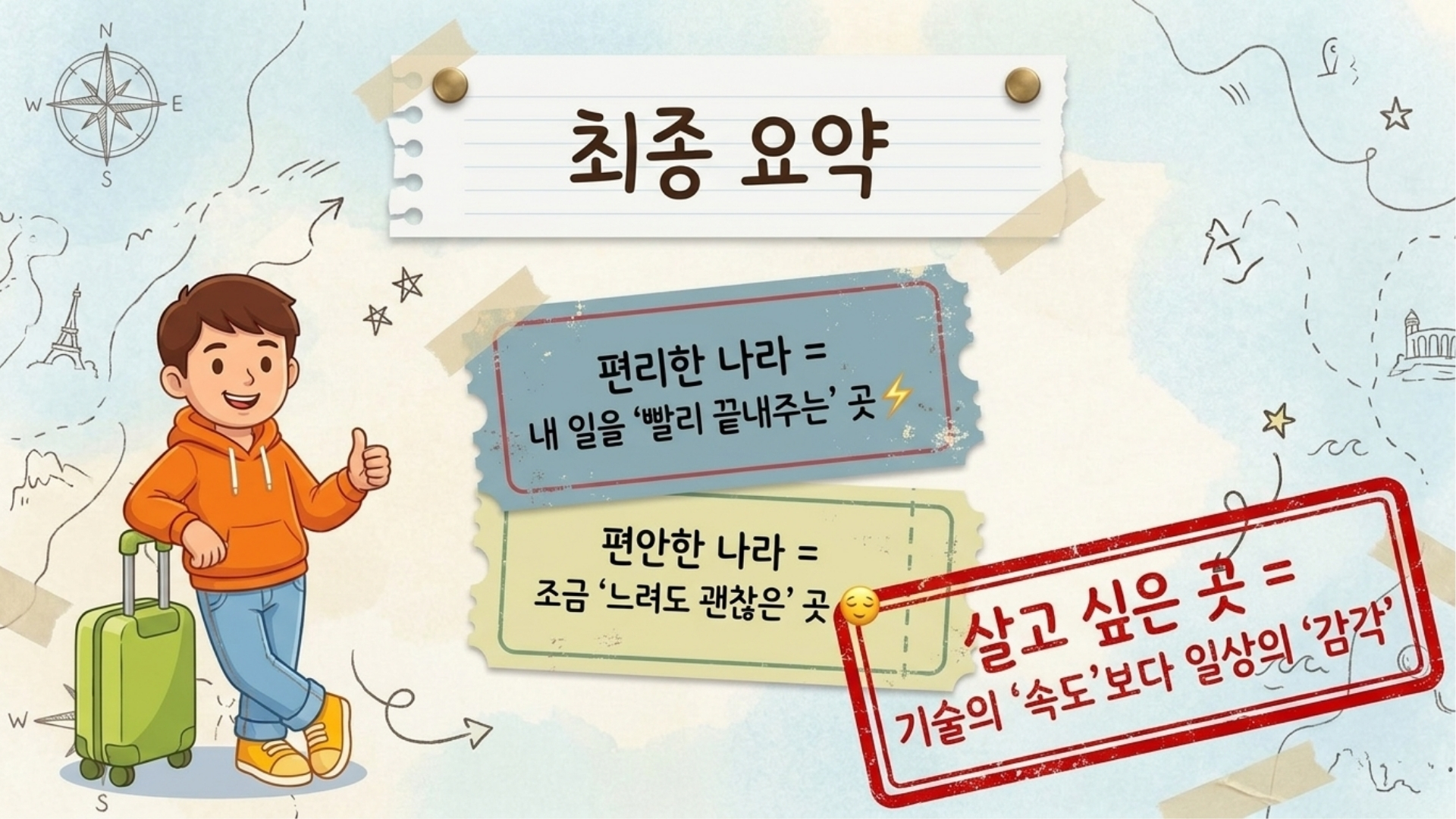 편리함과 편안함 사이에서 자신만의 속도를 찾아가는 삶의 모습