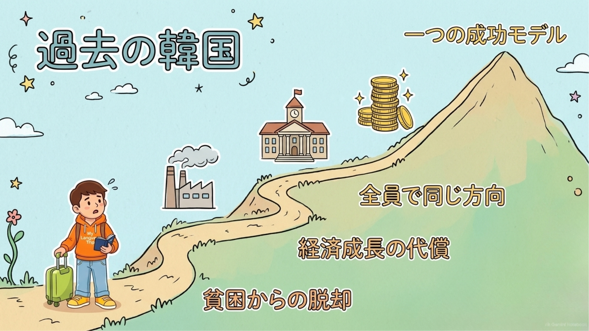 貧しさから抜け出すため、同じ方向に走ってきた韓国