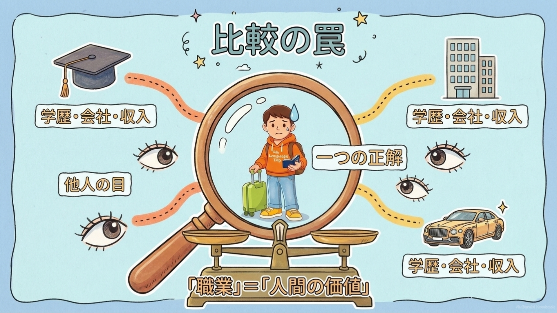 一つの基準で互いを比べる社会