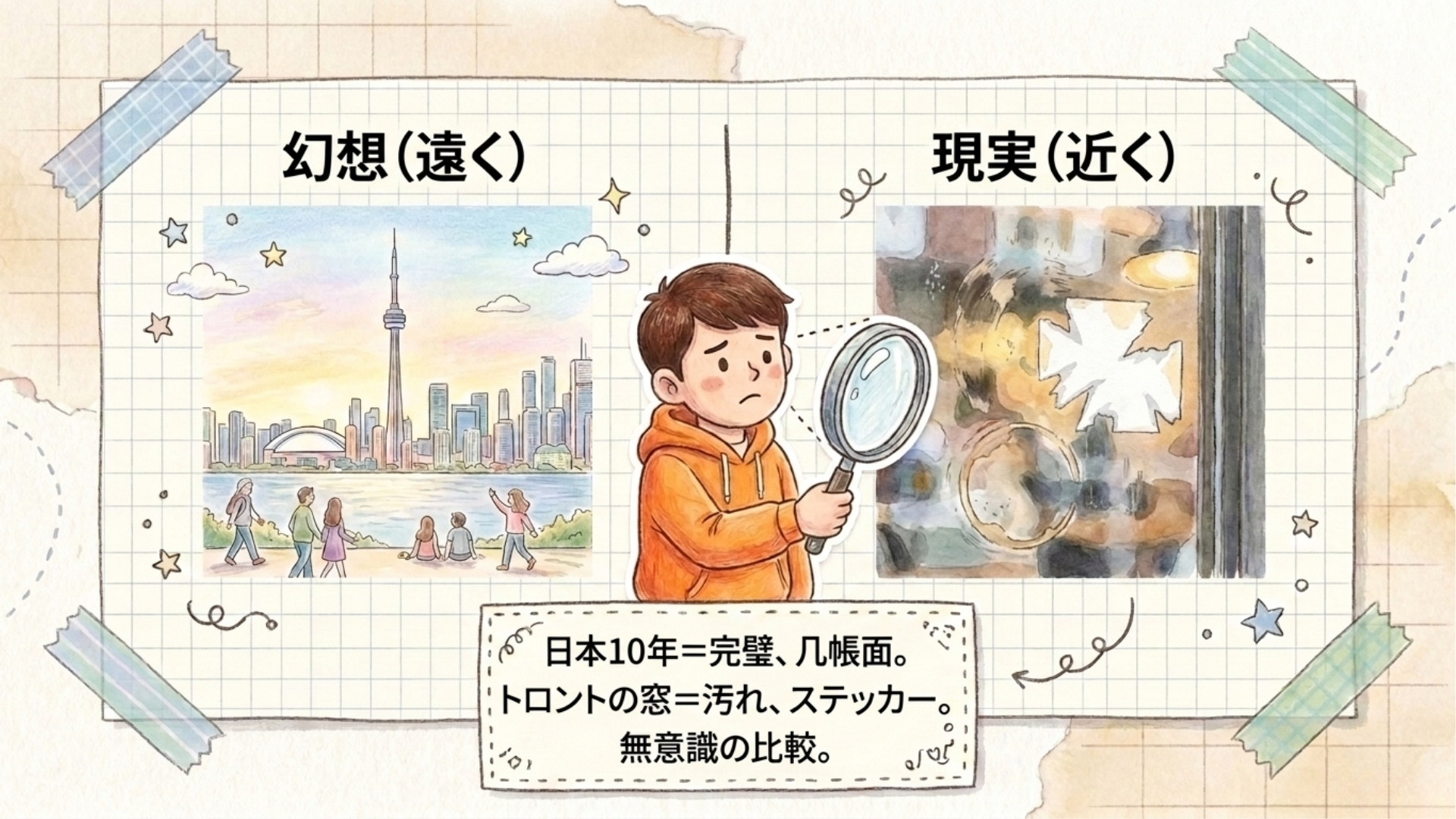 開店前、店の窓を拭く日本の店員の後ろ姿