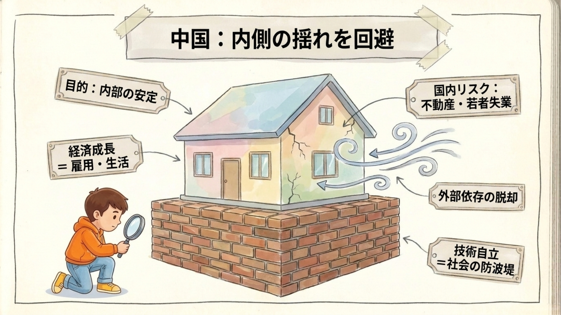 中国国内の経済と雇用のイメージ